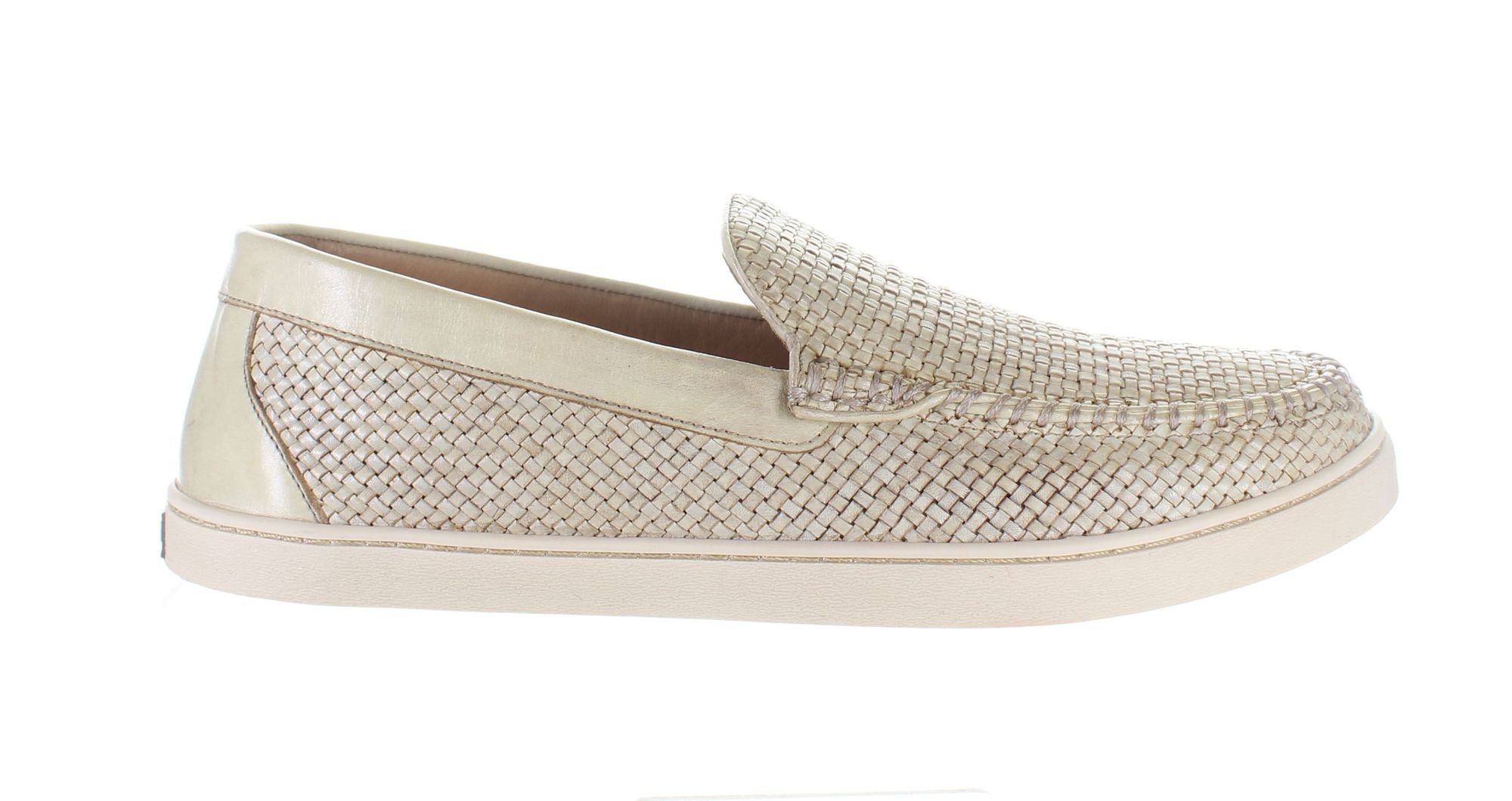 Johnnie-O La Jolla Woven Leather Loafter Moccasin Shoes Taupe Men\'s Size 8 Johnnie-O Mens Laguna Penny Brown Loafers Size 10.5 (7611272  main image 4