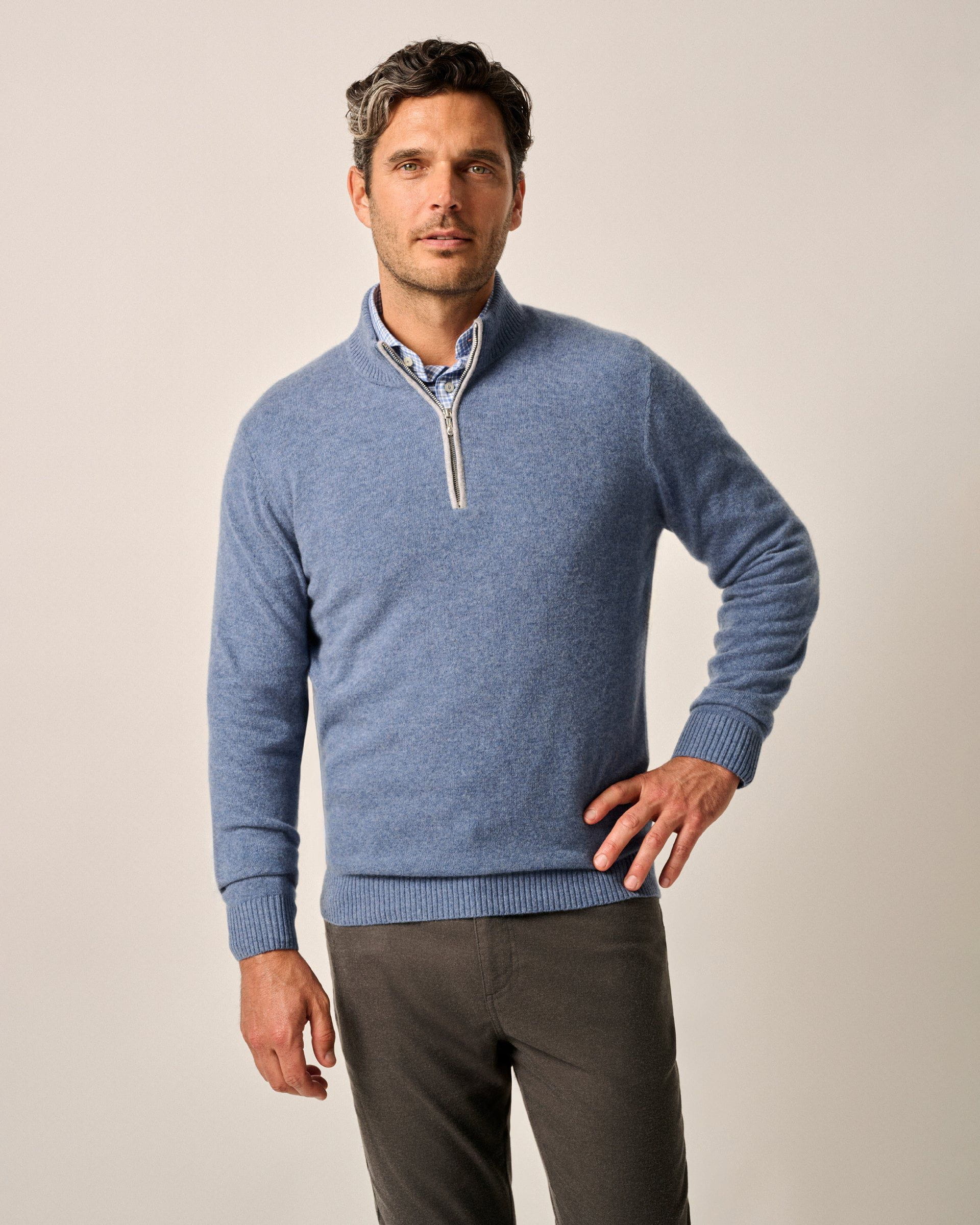 Mayfair Cashmere 1/4 Zip Sweater johnnie-O Mens Size L (7849962